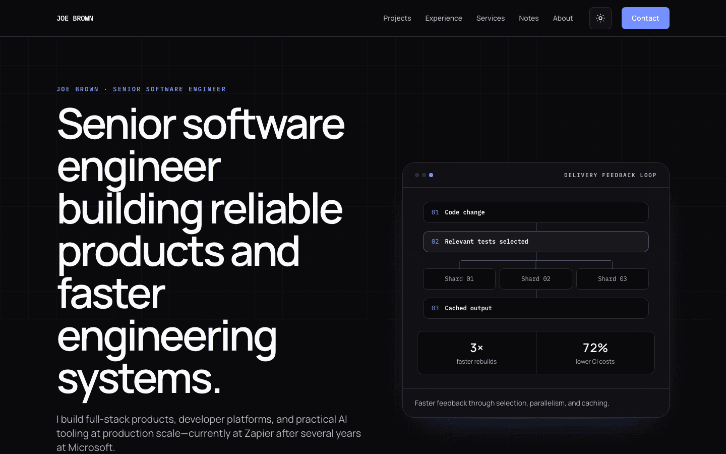 Homepage of Joe Brown’s personal engineering website